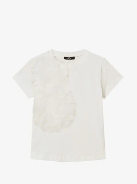 TWINSET regular fit T-shirt with tulle flowers