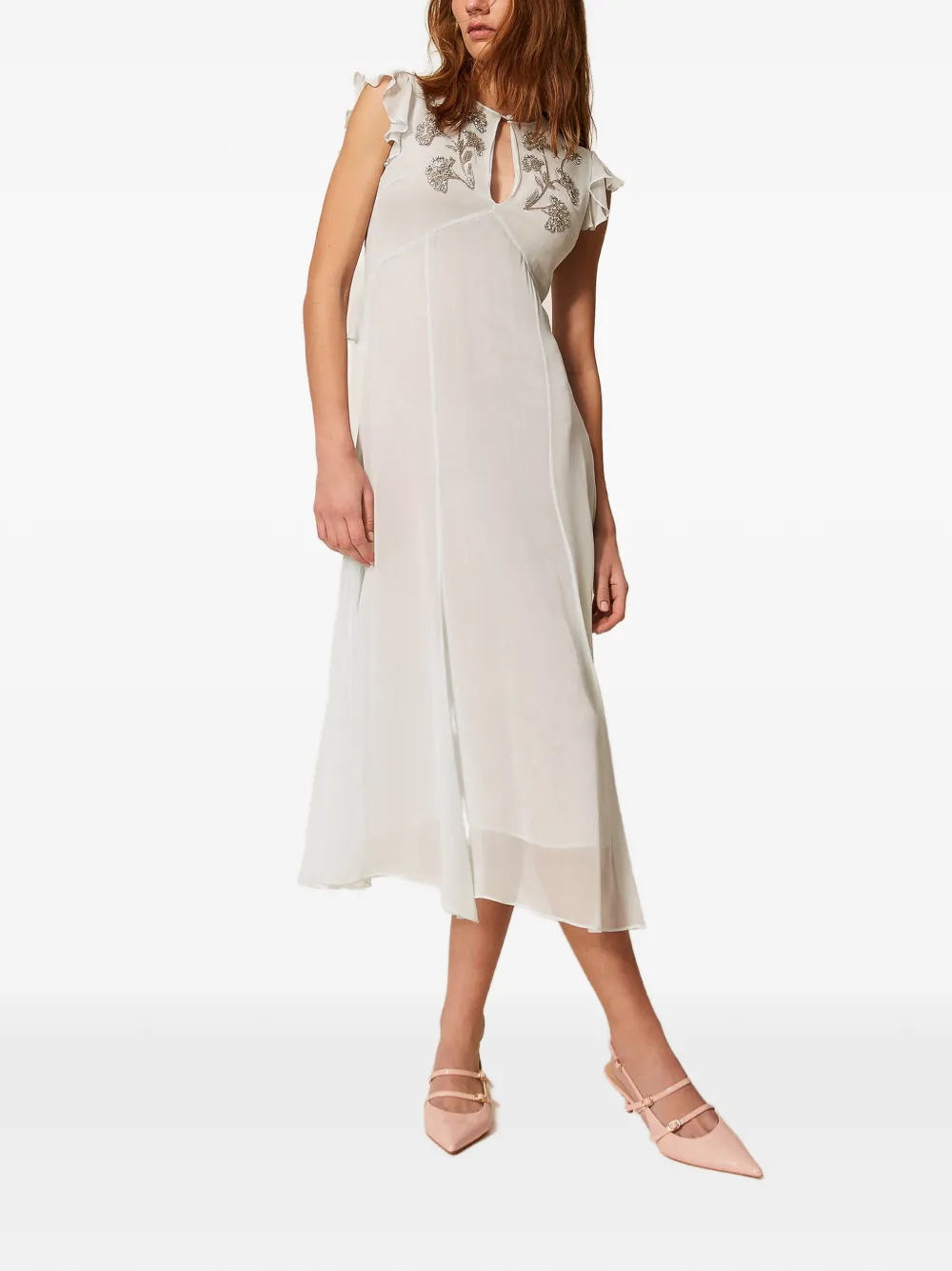 TWINSET Jurk verfraaid met kralen Wit