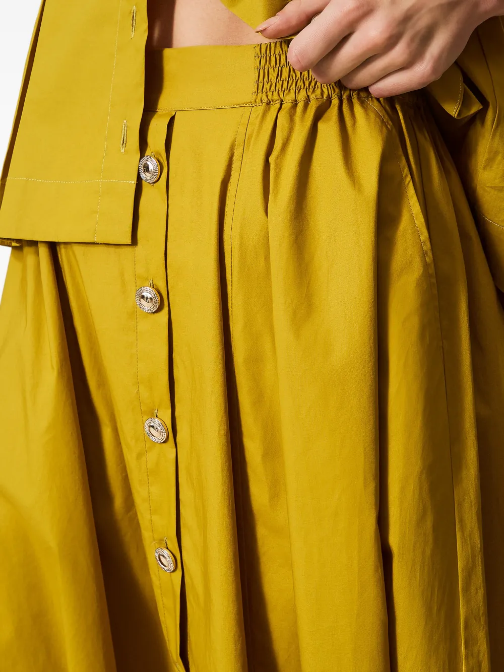 TWINSET Midi-rok met knopen Geel