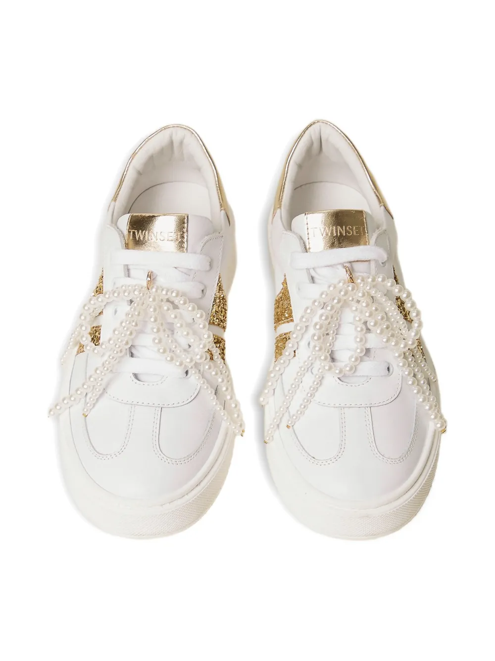 TWINSET Kids Sneakers met glitter-detail Wit