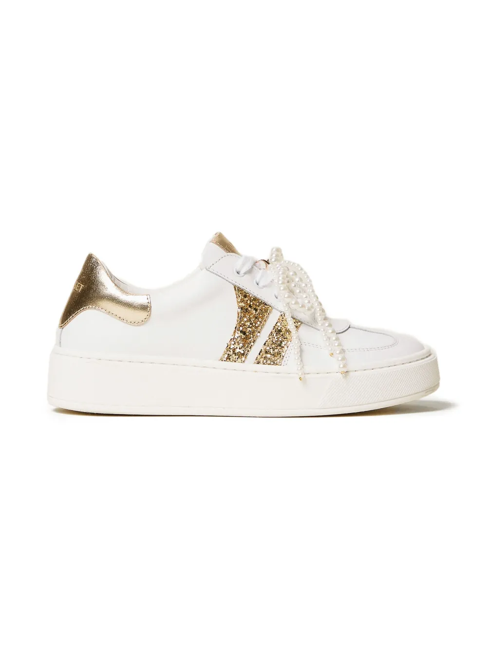 TWINSET Kids Sneakers con glitter - Bianco