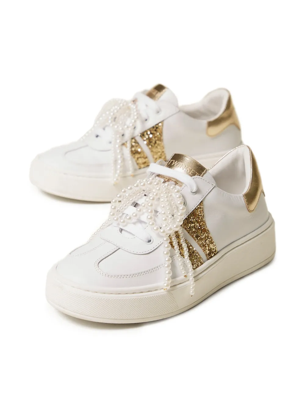 TWINSET Kids Sneakers met glitter-detail Wit