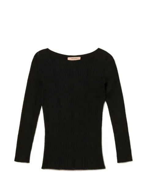 TWINSET ribbed long-sleeve knitted T-shirt