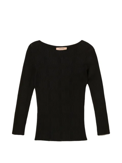 TWINSET ribbed long-sleeve knitted T-shirt