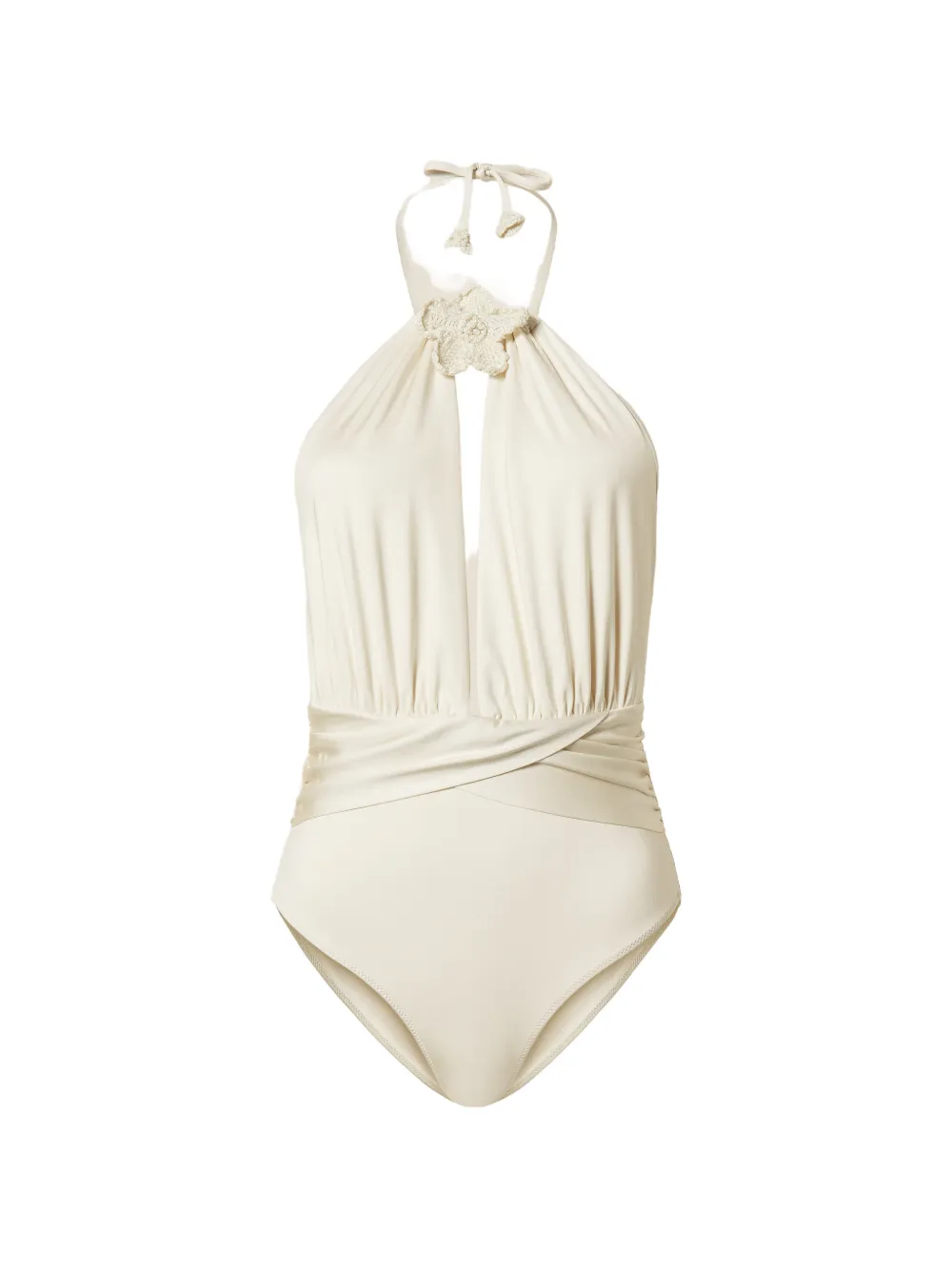 TWINSET crochet-brooch swimsuit - Bianco