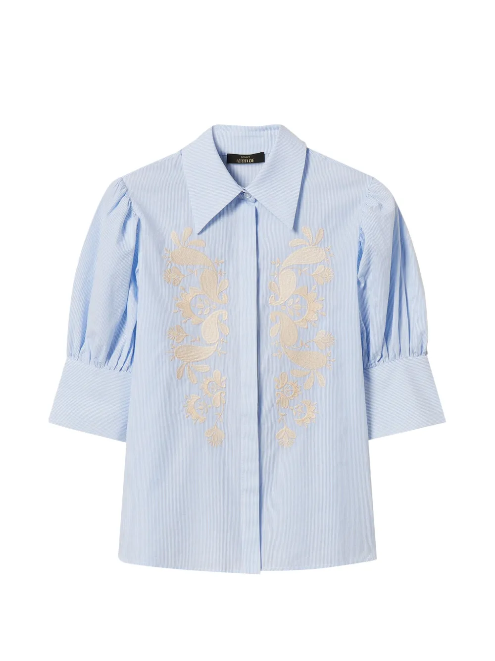 TWINSET pinstripe embroidered shirt - Blu