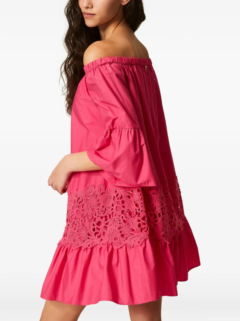 TWINSET Popeline tuniek met macramé Roze
