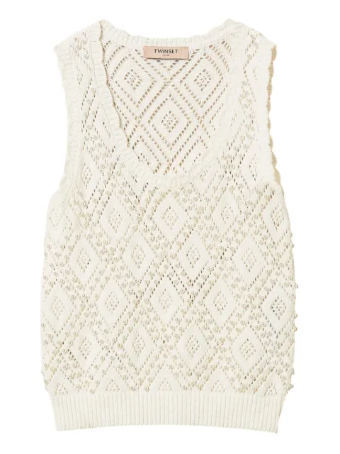 TWINSET diamond-pattern knitted top