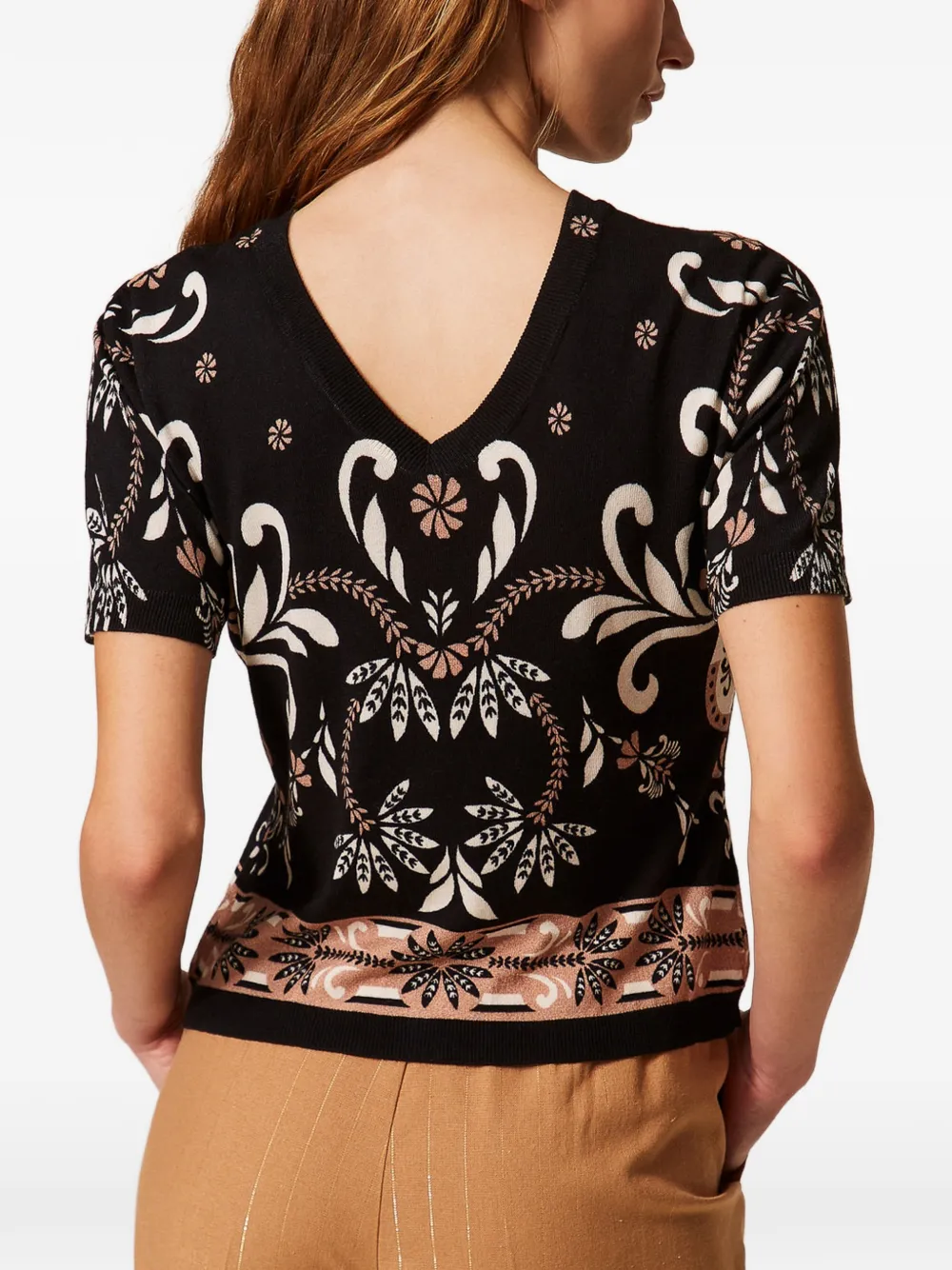 TWINSET Vest met foulard-print Zwart