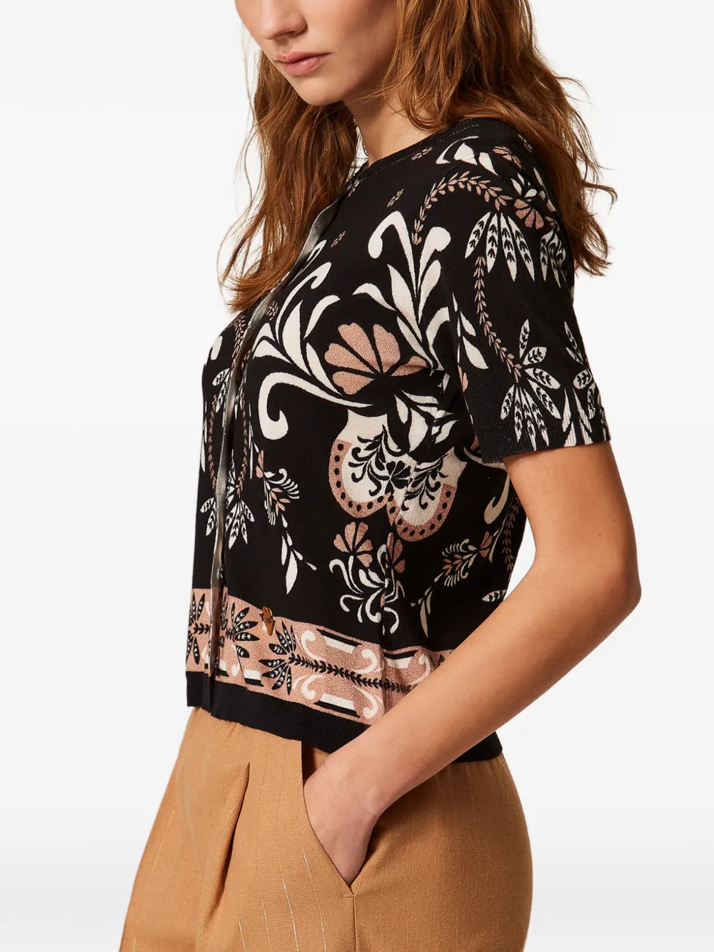 TWINSET Vest met foulard-print Zwart