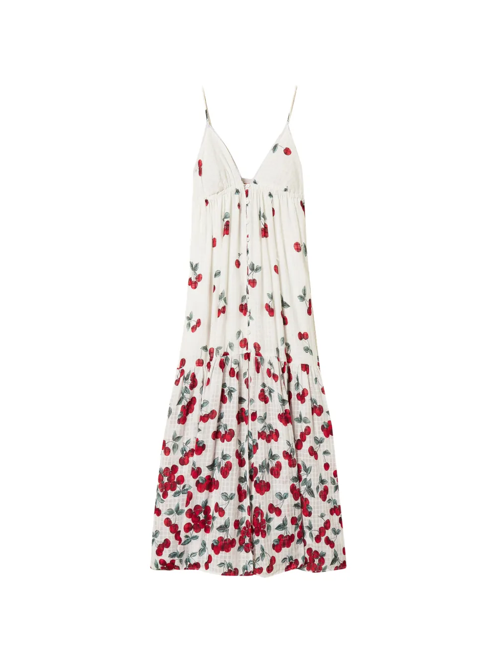 TWINSET cherry-print lace dress - Bianco