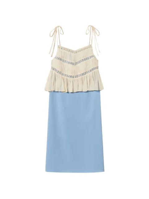TWINSET vestido midi con ribete de encaje