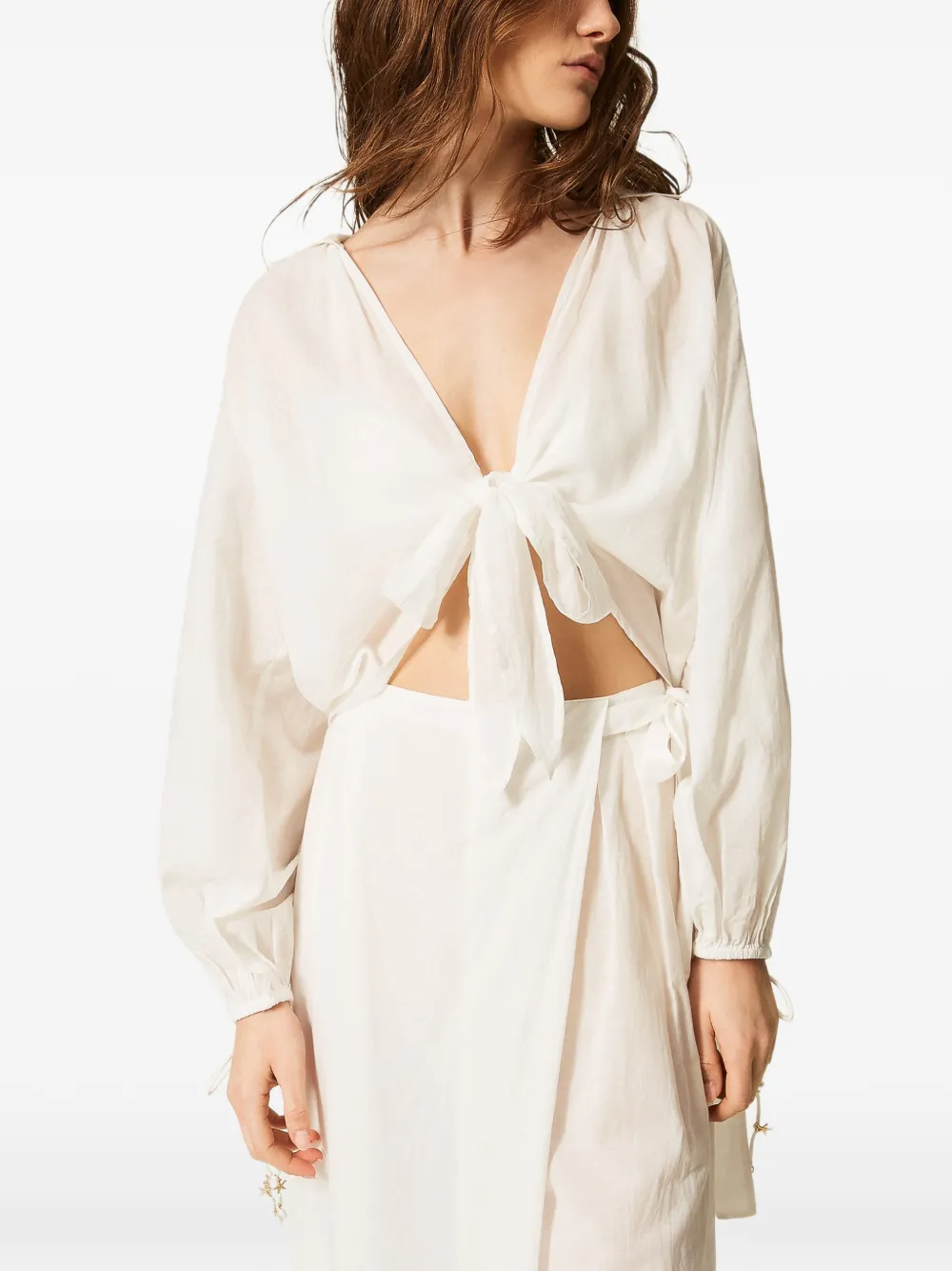 TWINSET Mousseline blouse met strik Wit