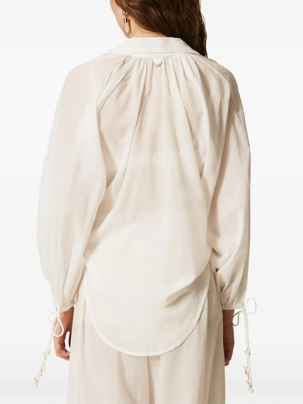 TWINSET Mousseline blouse met strik Wit