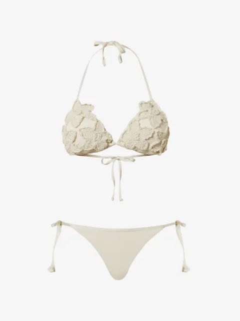 TWINSET crochet-knit triangle bikini set