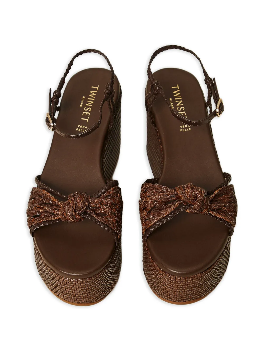 TWINSET Sandalen met geknoopt detail Bruin