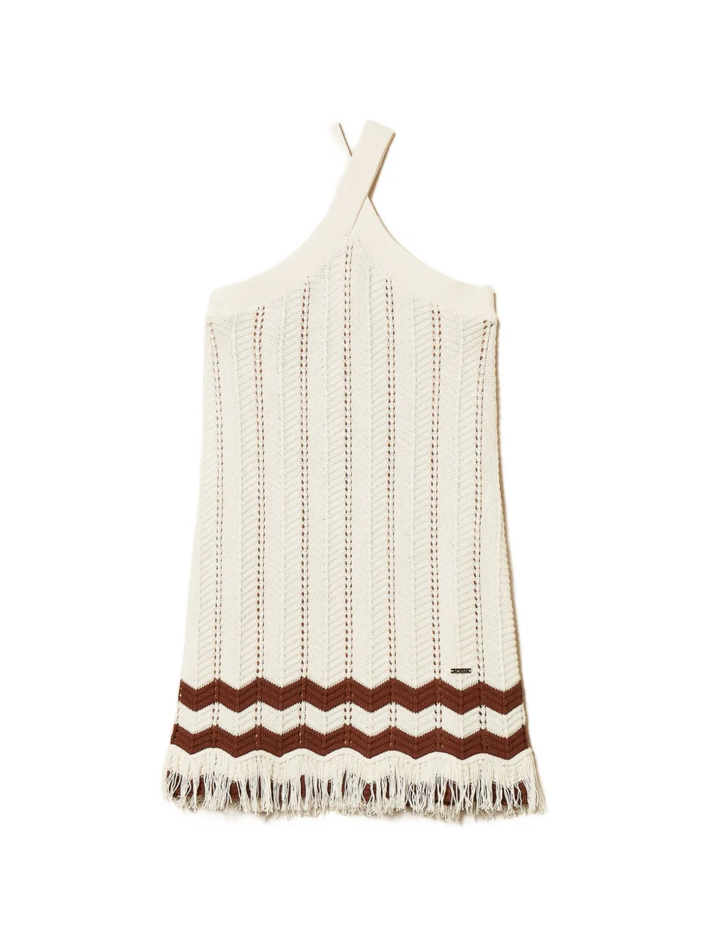 TWINSET Kids zig-zag knit dress - Toni neutri