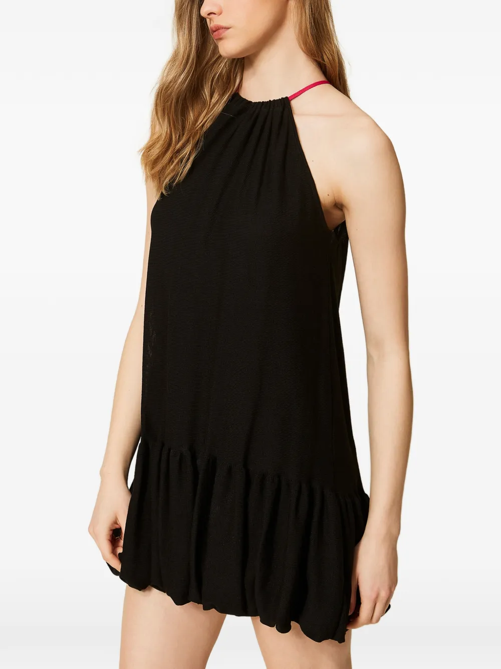 TWINSET x Myfo mini-jurk met halternek en ruches Zwart