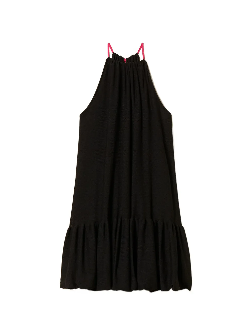 TWINSET Abito con ruches e scollo all'americana - Nero