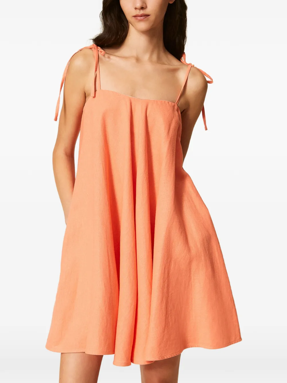 TWINSET Jurk met gestrikte bandjes Oranje