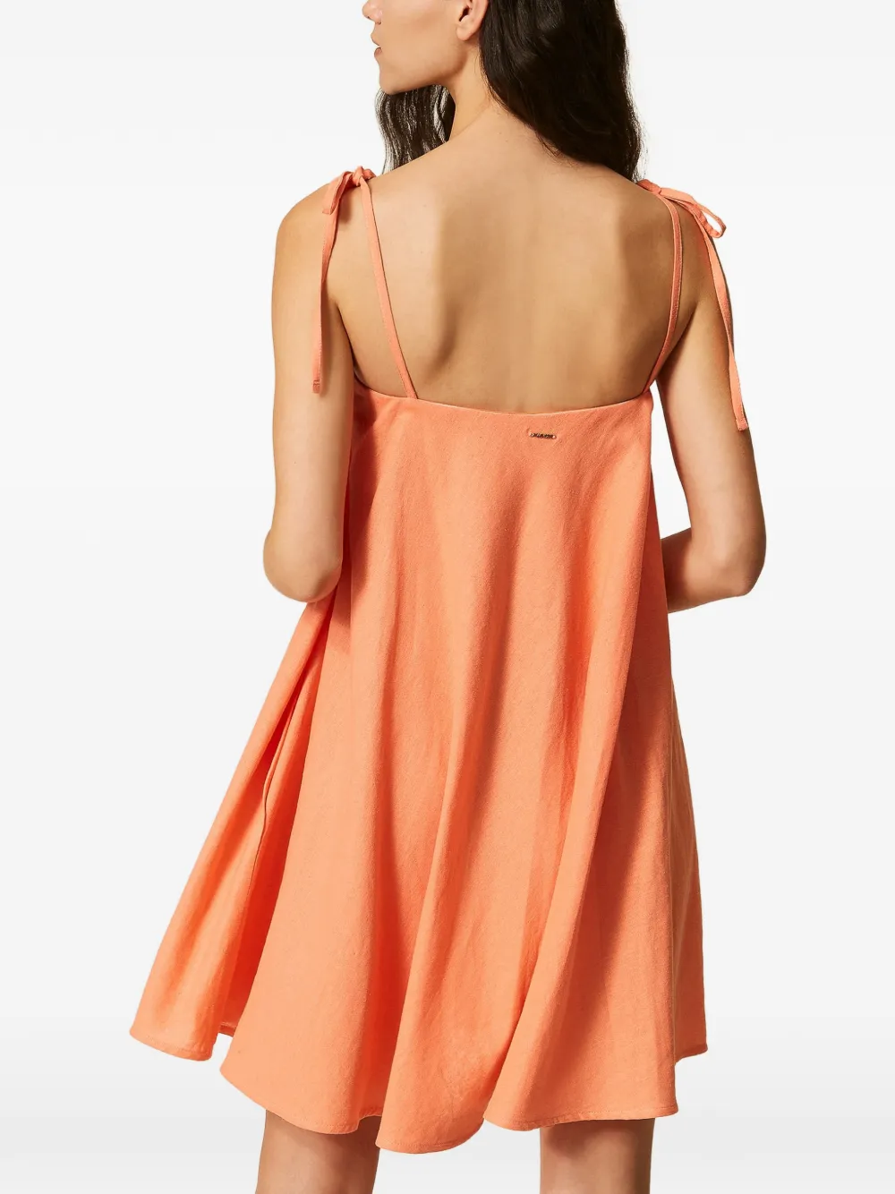 TWINSET Jurk met gestrikte bandjes Oranje