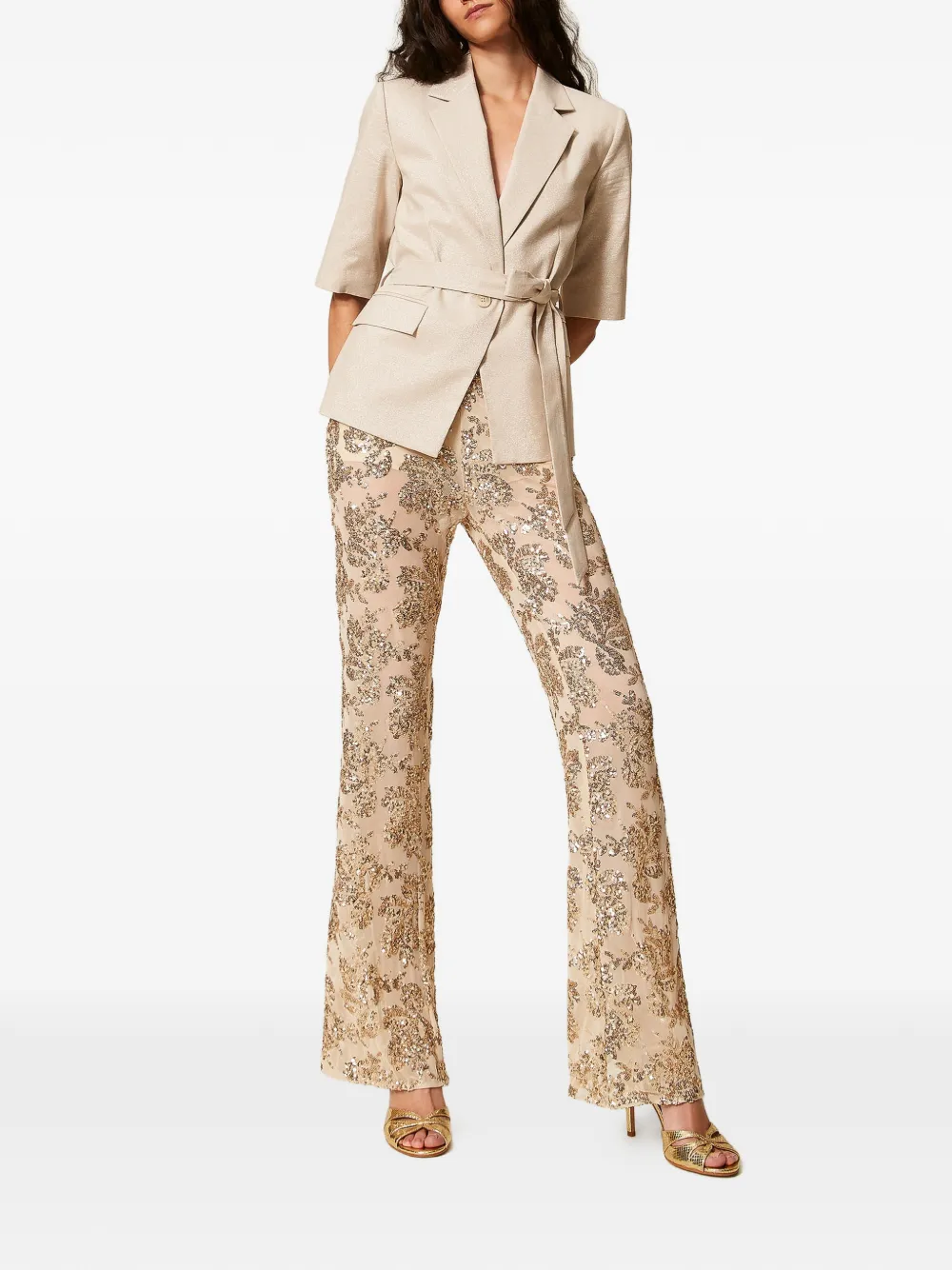  Twinset Sequin-embellished Trousers - Neutrals 