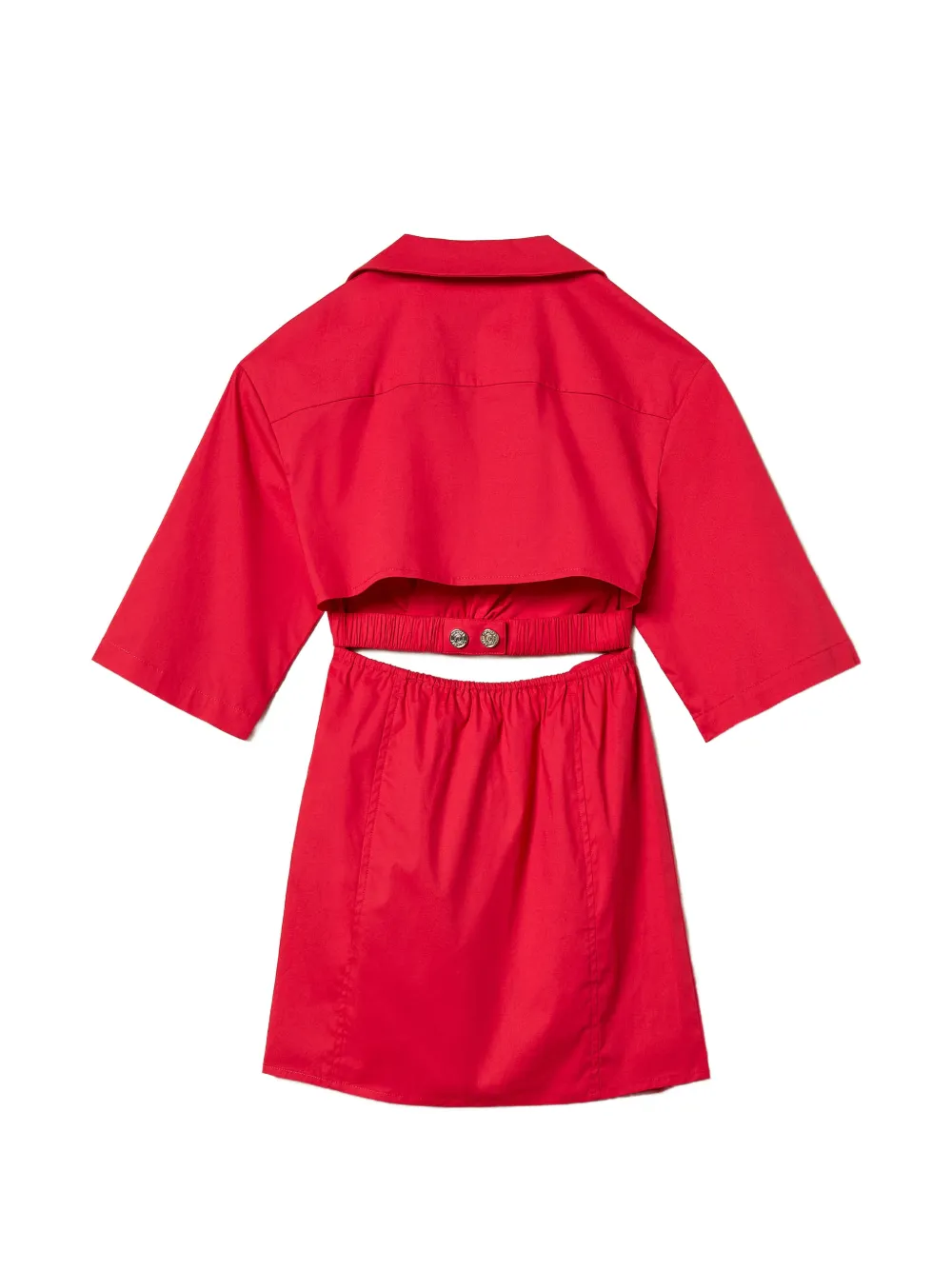 TWINSET Kids Popeline jurk met uitgesneden details Rood
