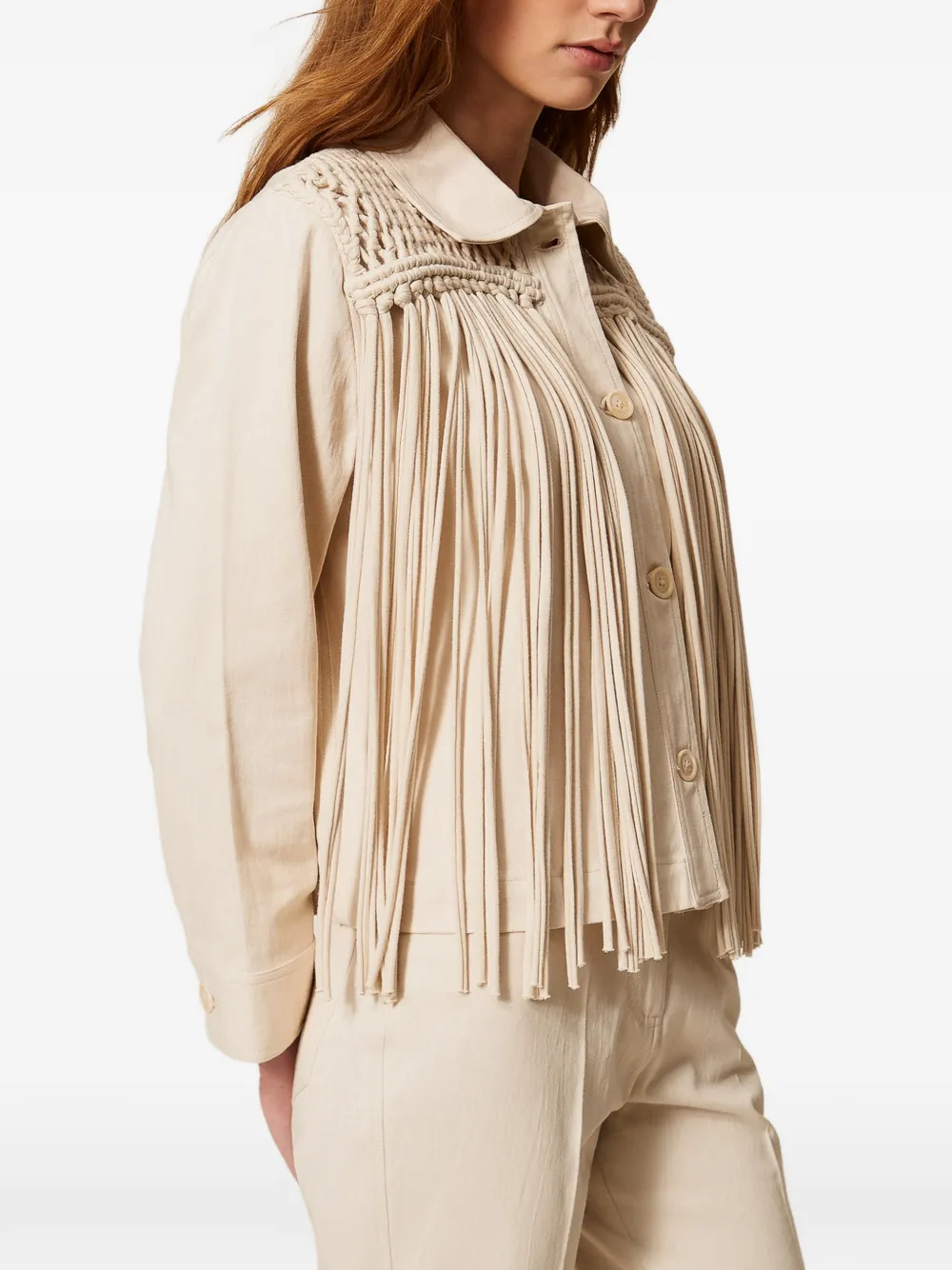 TWINSET Jack met franje Beige