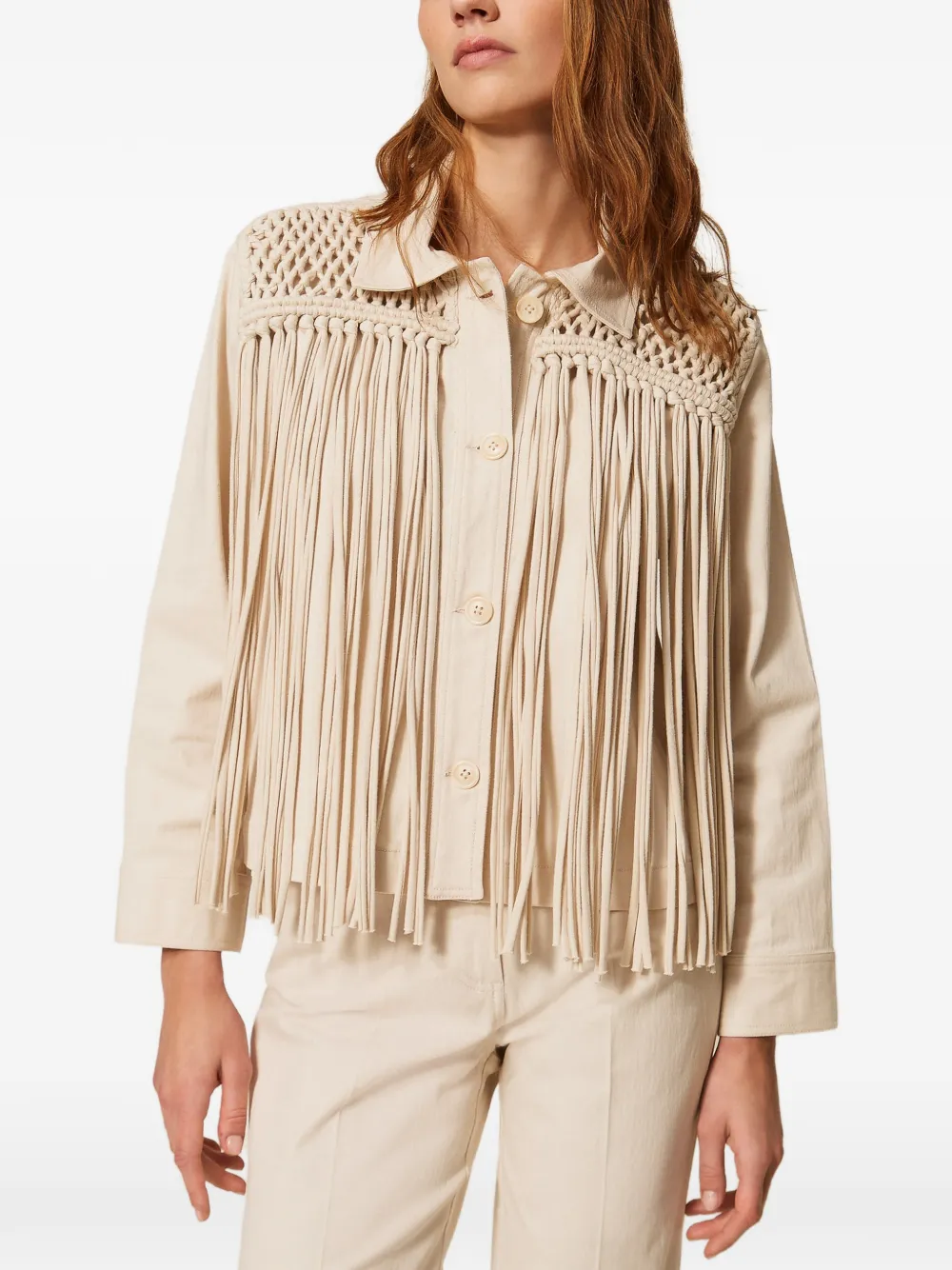 TWINSET Jack met franje Beige
