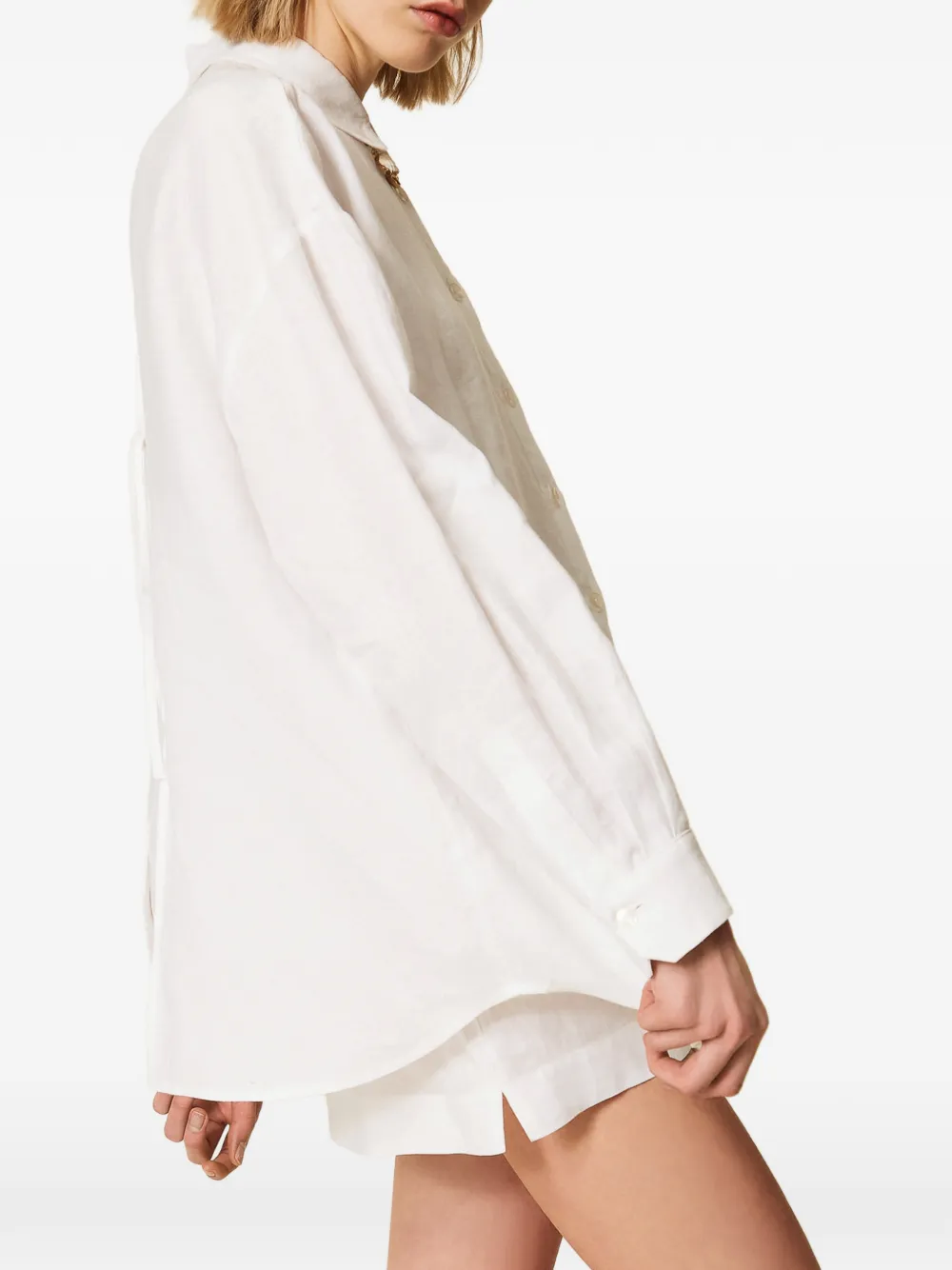 TWINSET Blouse met borstzak en gestrikte achterkant Wit