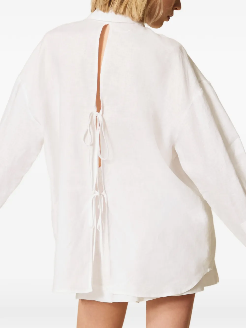TWINSET Blouse met borstzak en gestrikte achterkant Wit