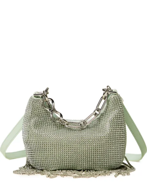TWINSET 'Mini Croissant' rhinestone bag with fringes