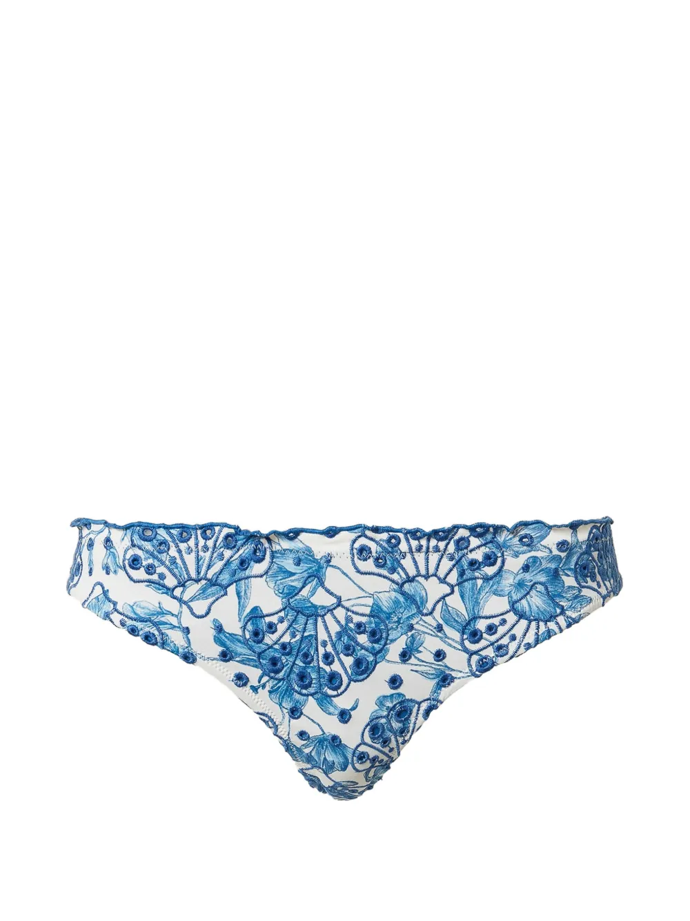 TWINSET embroidered Brazilian bikini bottoms - Blu