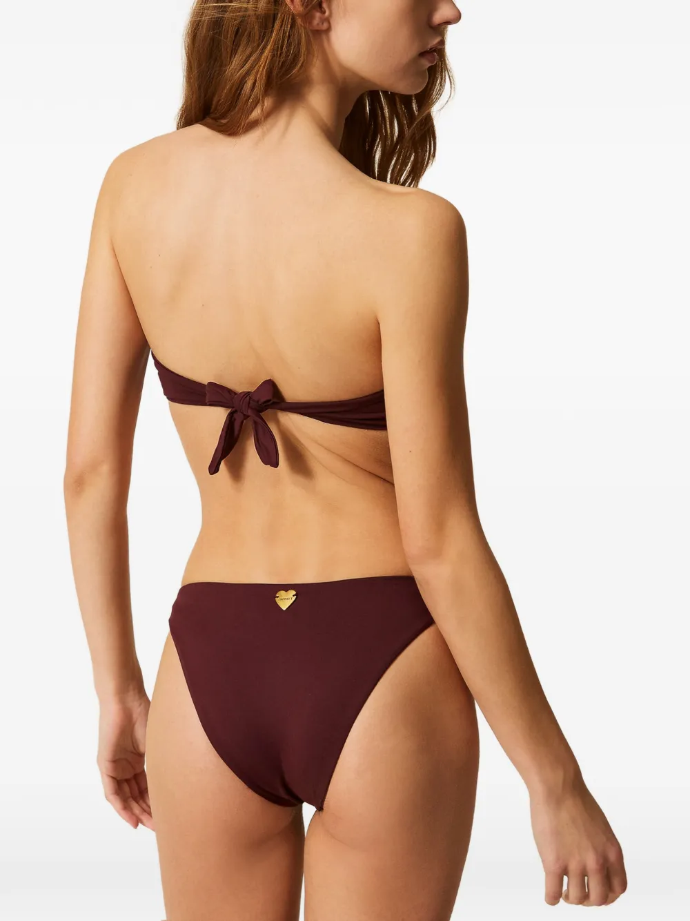 TWINSET Bikinitop en slip met borduurwerk Rood