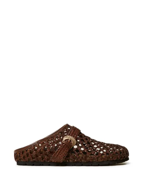 TWINSET woven buckled mules