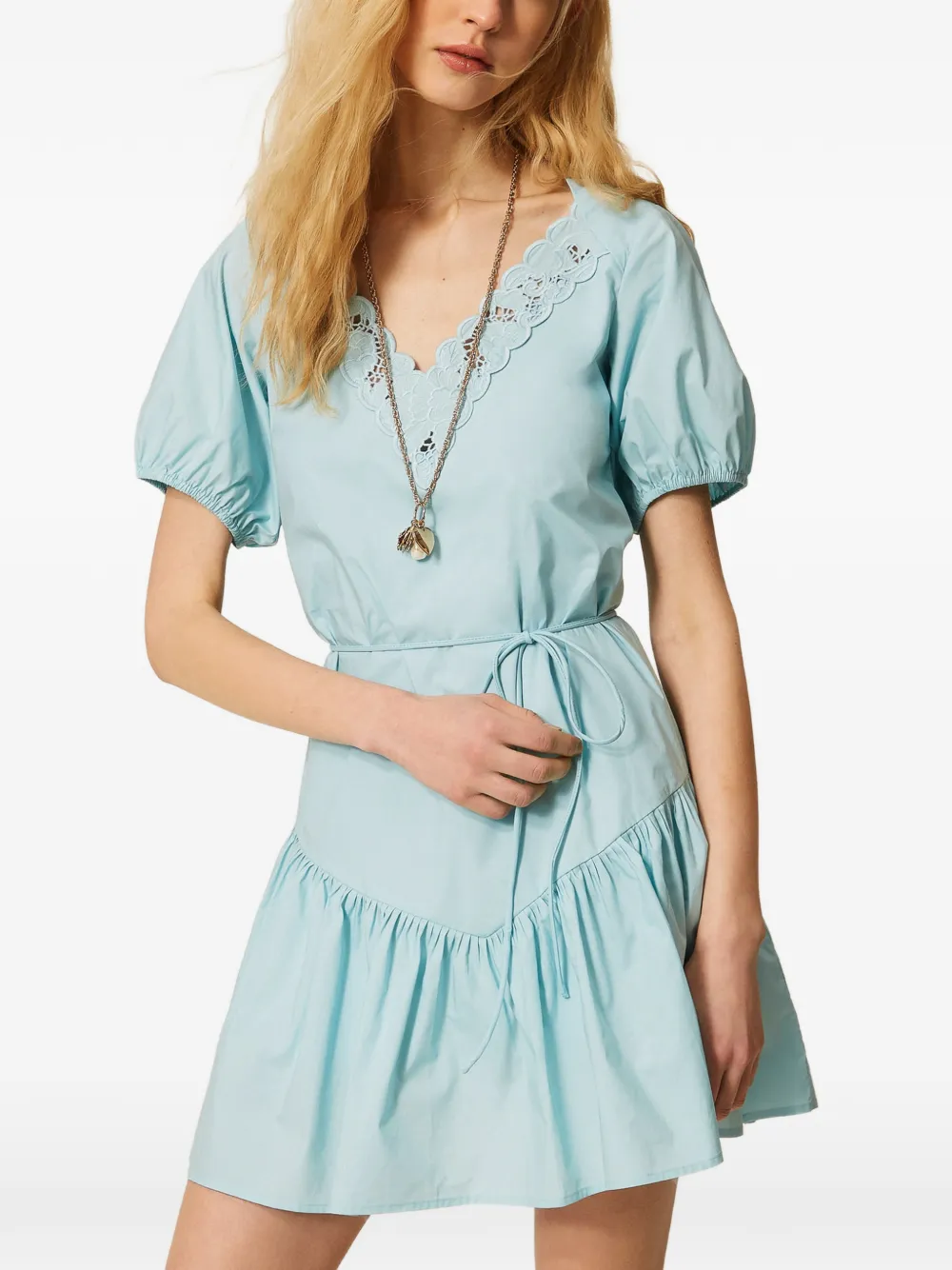 TWINSET Midi-jurk met borduurwerk Blauw