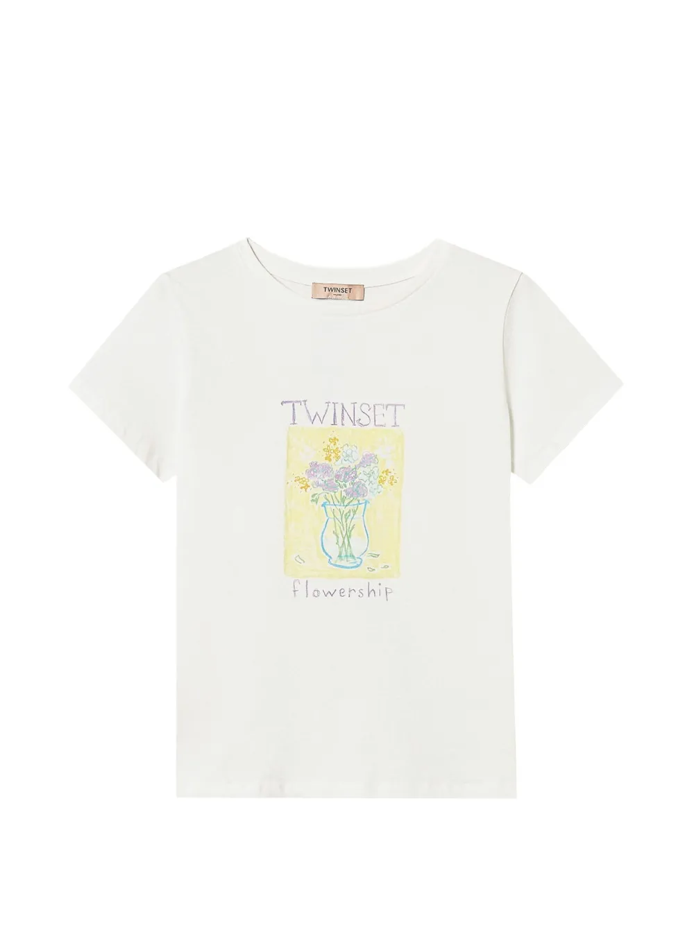 TWINSET floral-print T-shirt - Bianco