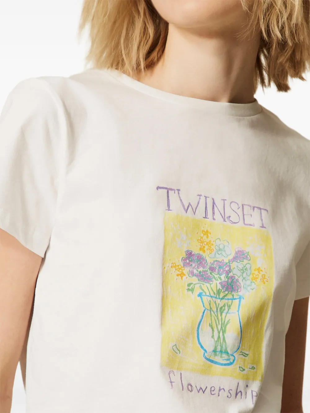 TWINSET T-shirt met bloemenprint Wit