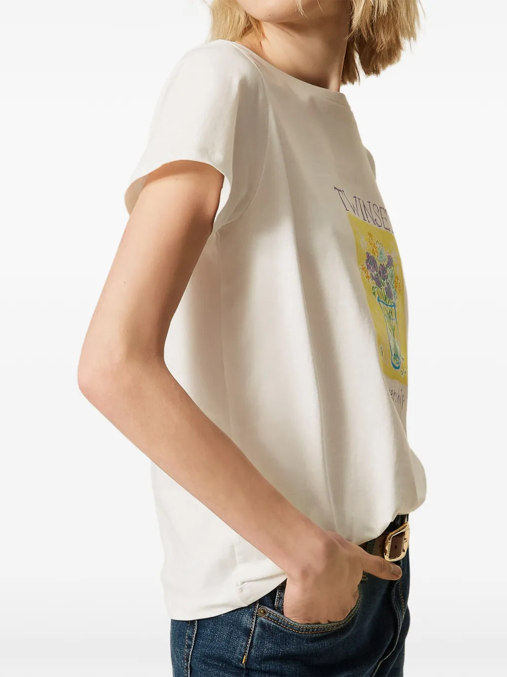 TWINSET T-shirt met bloemenprint Wit