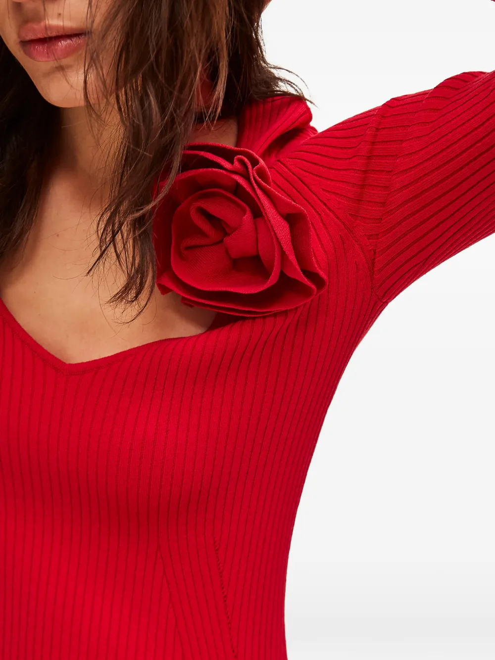 TWINSET Jurk met bloemenpatch Rood