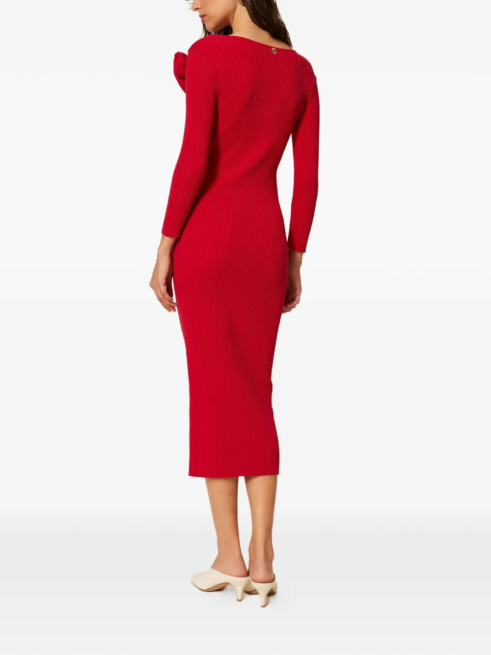 TWINSET Jurk met bloemenpatch Rood