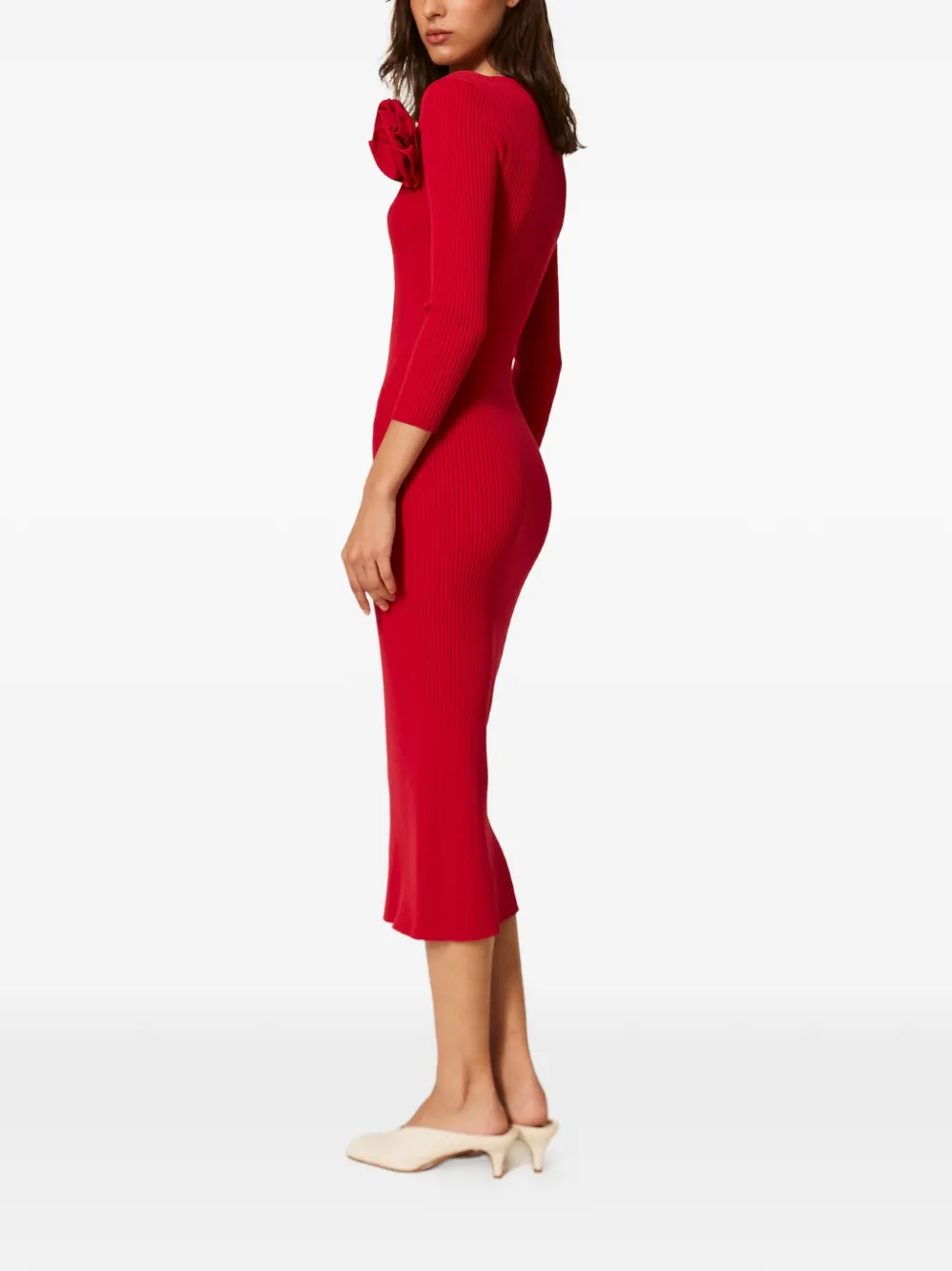 TWINSET Jurk met bloemenpatch Rood