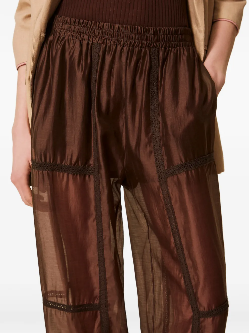 TWINSET Trainingsbroek met elastische tailleband Bruin