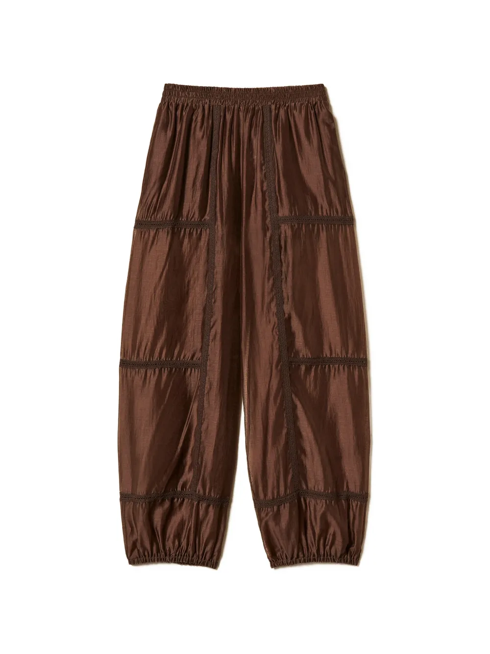 TWINSET elastic-waistband trousers - Marrone