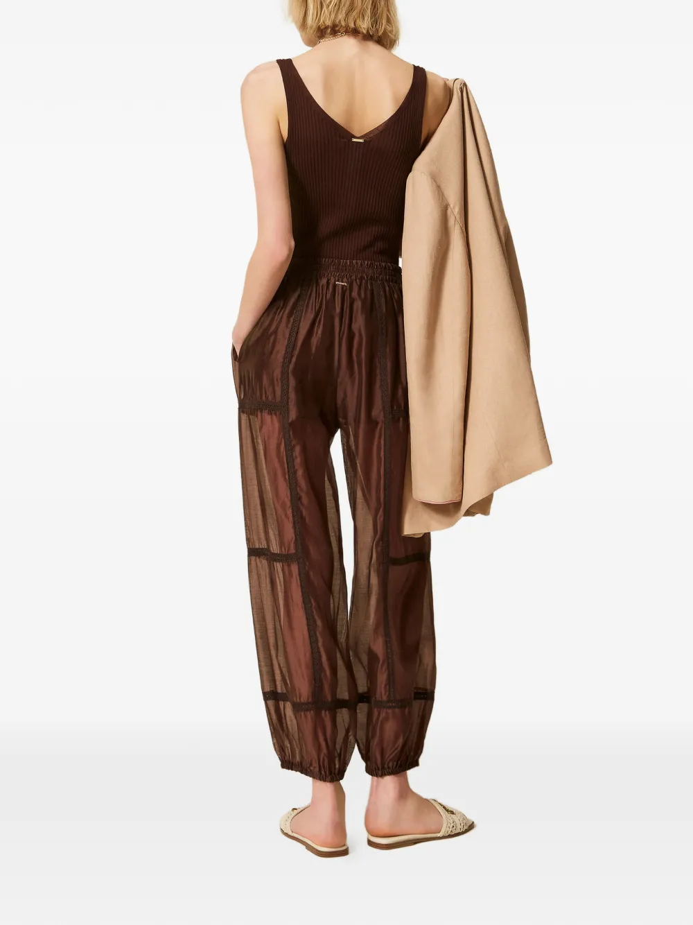 TWINSET Trainingsbroek met elastische tailleband Bruin