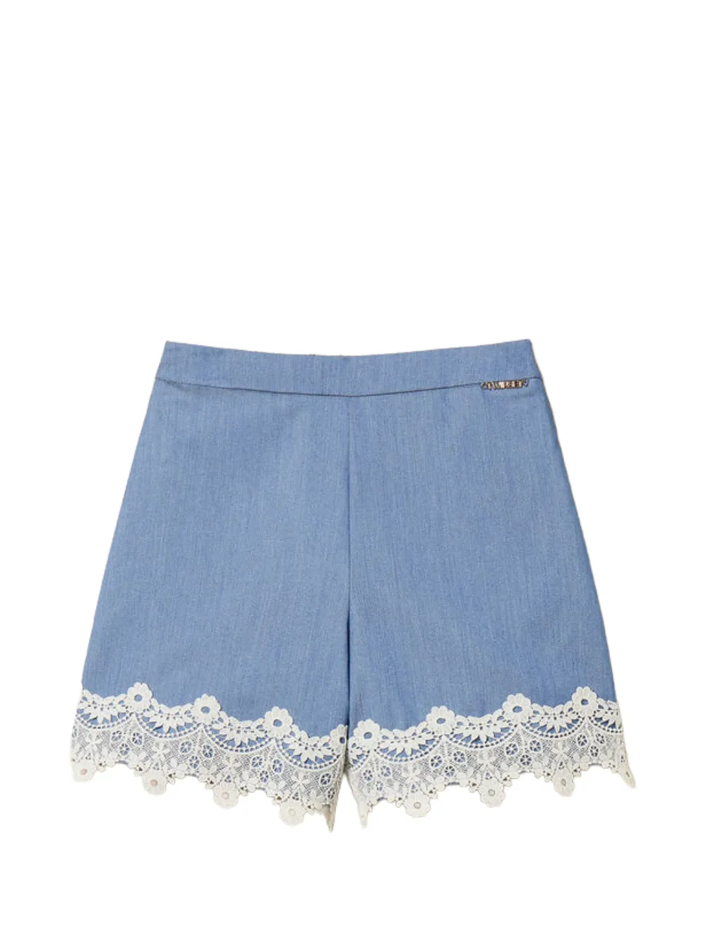 TWINSET Kids lace-trim shorts - Blu