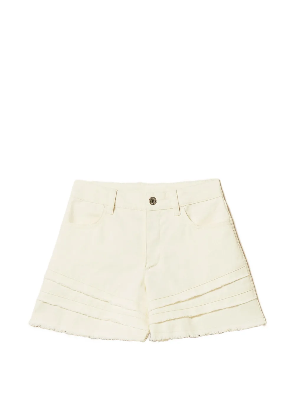 TWINSET Kids Shorts con balze - Bianco