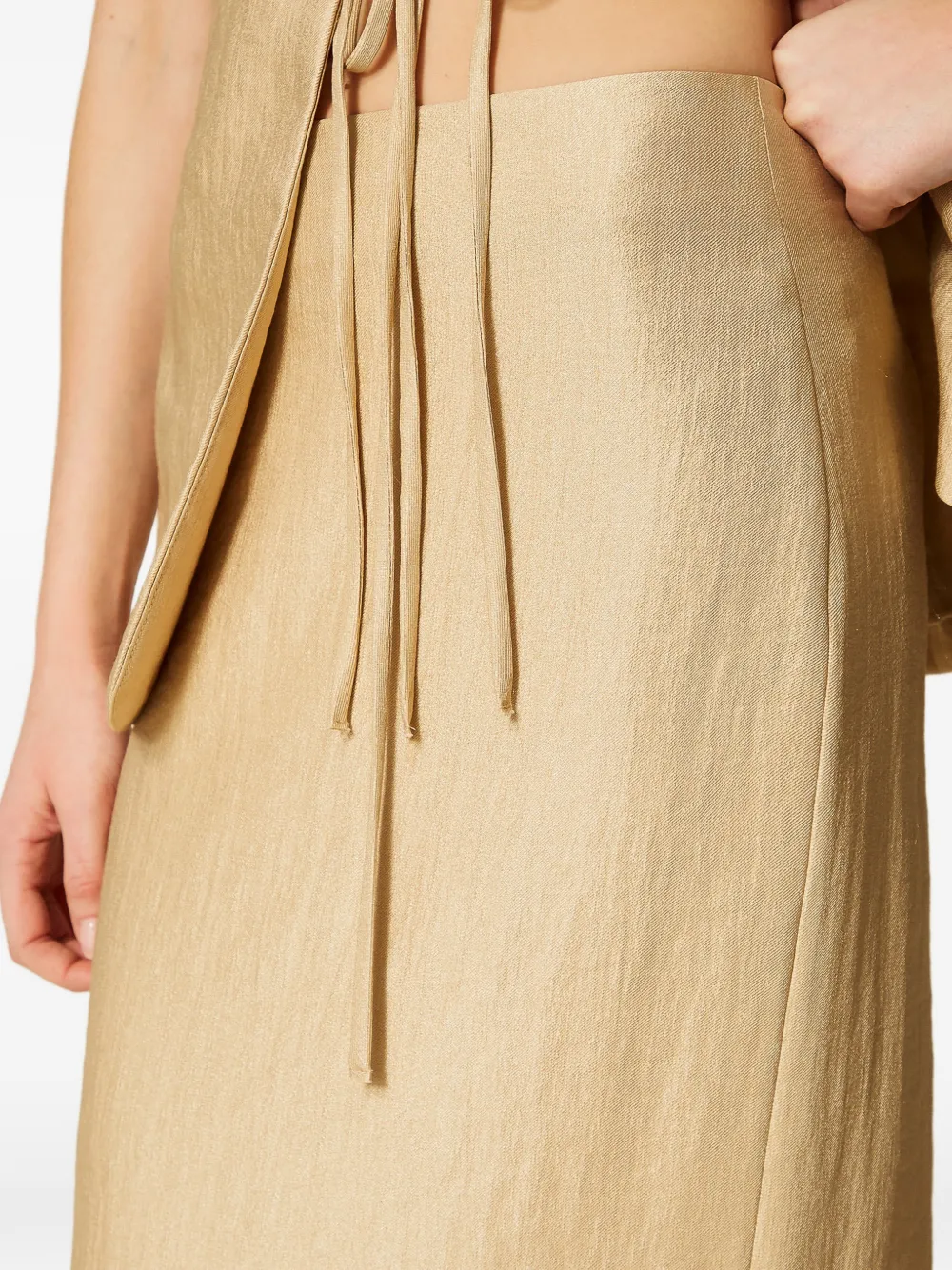 TWINSET Midi-rok met gelamineerd effect Beige