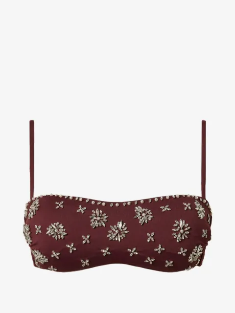 TWINSET bandeau bikini top with embroidery