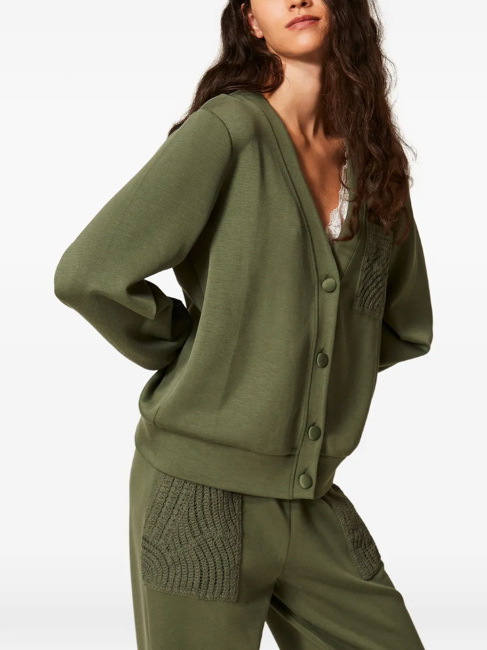 TWINSET Vest met gehaakt detail Groen
